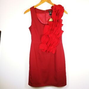 Esley red sleeveless dress midi